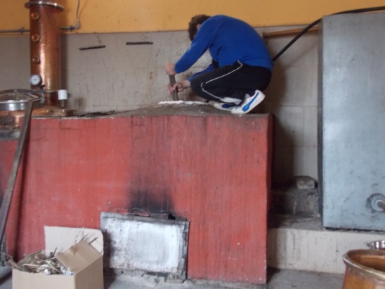 Krassy cleaning out the rakia vat